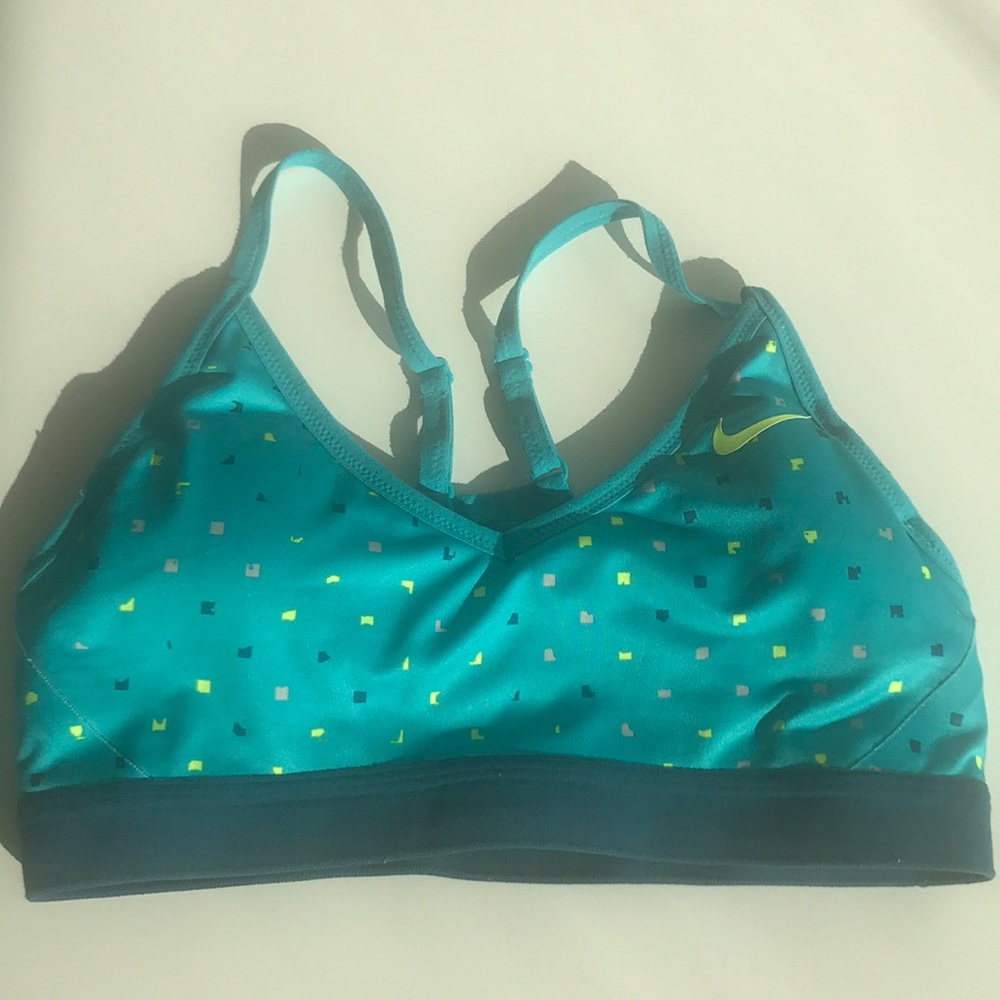 Nike blue sports bra with pattern